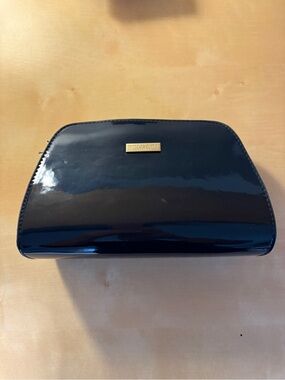 Bulgari Navy Patent Cosmetic Case with Gold Plaque